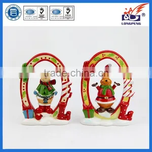 Ceramic Christmas Reindeer Tealight Candle Holders Bulk Christmas Decorated Candle Holders thumbnail-1
