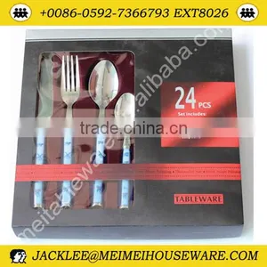 24pcs Stainless Steel Cultery With PP Handle thumbnail-1