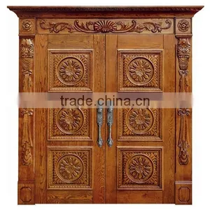 Luxury Antique Solid Wood External Door for Villa and Hotel, Finished by Handcarved BF11-12191c thumbnail-3