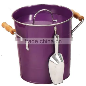 Galvanized Steel Ice Bucket With Scoop and Inner thumbnail-1