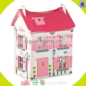 Wholesale Beautiful Pink Wooden Baby Dollhouse Toy Fashion Wooden Baby Dollhouse Toy Hot Wooden Baby Dollhouse Toy W06A051 thumbnail-1