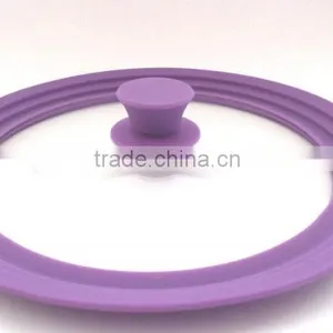 The Large Universal Pot Pan Lid Tempered Glass Cover With Silicone Rim thumbnail-2