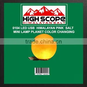 HIMALAYAN PINK SALT USB POWERED LED MINI LAMP PLANET SHAPE thumbnail-1