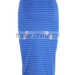 Custom Design Wholesale Clothing 95% Polyester 5% Spandex Foldover Waistband Straight Stripe Pencil Maternity Skirts thumbnail-6