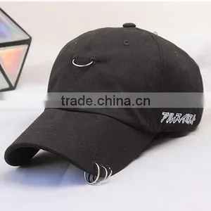 Clearance Sale Hip Hop Unisex Solid Ring Safety Pin Curved Hats Baseball Cap Men Women Snapback Caps Sport Casquette thumbnail-4
