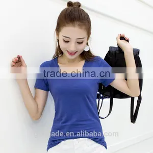 Short Sleeves Custom Printing 100% Cotton Custom Women t Shirt thumbnail-5