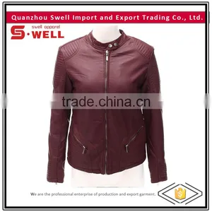 Hot Sale Customized Logo Winter Woman Leather Jacket thumbnail-1