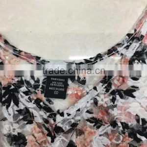 Yiwu Leftover Stock Flower Full Print Ladies Lace Tops thumbnail-5