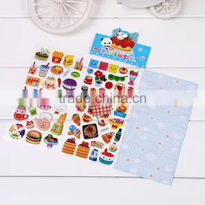 Children Puffy Sticker ,multicolor Decoration PVC Stikcer Bubble DIY Sticker Carton Pop-up Sticker Crystal Sticker thumbnail-2