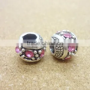 1138132 Beading Jewelry Making Bulk Bulk Bead Drum Antique Vintage Imitation Old Rhinestone Zinc Alloy Silver Beads thumbnail-2