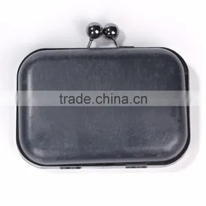 Iron Based Alloy Kiss Clasp Purse Frame Ball Gunmetal Rectangle 15.5cm(6 1/8") x 13.3cm(5 2/8"), 1 Piece thumbnail-1