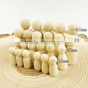 Unfinished Wood People Shape Family Peg Dolls Handmade Toy DIY Craft thumbnail-2