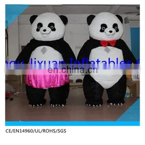 Fur Plush Dancing Panda Costume Inflatable Panda Boy and Girl Costume thumbnail-1
