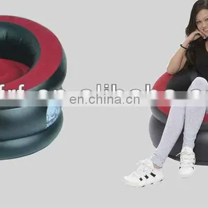 Inflatable Single Flocked Air Round Sofa thumbnail-1