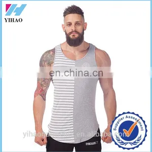 Yihao 2017 Customized Trade Pannel Vest y Back Singlets Tank Tops High Quality Gym Tops Mens Vest thumbnail-3