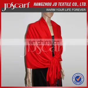 Factory Directly Winter Shawl Red Soft Pashmina Wool Pashmina thumbnail-5
