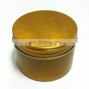 Golden Small Round Screw Lid Tea, Candle, Candy, Pomade Tin Box thumbnail-1