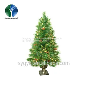 Hot Selling 100cm Mini Christmas Tree Lights Colorful Light Metal Base Oem Pine Outdoor Christmas Decor thumbnail-1