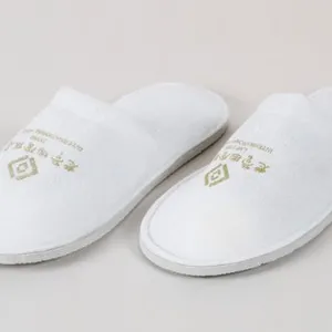 ELIYA 5 Star White Hotel Slippers/Cotton Slipper With EVA/ Anti-Slip Dots Sole thumbnail-1