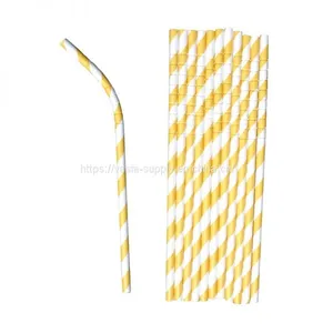 Biodegradable Paper Straws - Mixed Colors Rainbow Stripe Paper Drinking Straws for Juices, Shakes, Smoothies, Party Supplies Decorations thumbnail-2