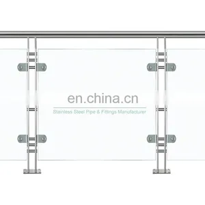 Modern House Stainless Steel 304 316 Terrace Glass Balustrade Balcony Plexiglass Railing Designs thumbnail-6