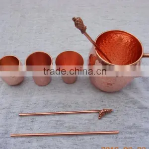 Set of 6 Copper Straw and One Cleaning Brush, Copper Drinking Pipe With Cleaning Bruch thumbnail-6