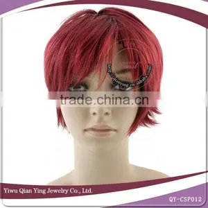 Short Curly Red Synthetic Fiber Cosplay Male Wigs thumbnail-1