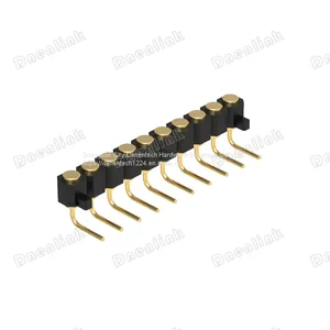 Dnenlink 2.54mm Pitch Single Row H2.5mm Plane Contact Right Angle Female Header DIP Type PogoPin Header thumbnail-4