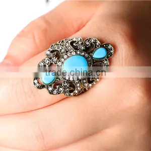Classical Women Vintage Rhinestone Jewelry Ring thumbnail-4