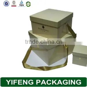 Packaging Round Cardboard Hat Boxes for Flowers With Handles thumbnail-5