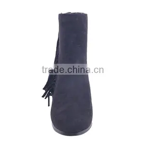 Best Selling Woman High Heel Ankle Boots Side Macrame China Forester Back Zipper Boots thumbnail-3