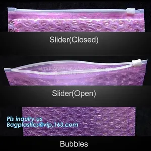 Slider Padded Grip Seal Black Matt Bags, Air Bubble Bag With Slider Zipper, Anti Static Slider Seal, Metallic Glossy Bag thumbnail-2