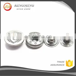 Garment Accessories Custom Embossed Logo Round 10mm 12mm 15mm 17mm 20mm Brass Press Snap Buttons For Clothes thumbnail-4