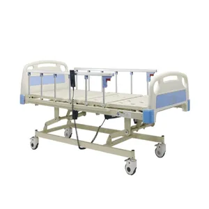 NE-18 China Manufacturer Adjustable Height Moving Patient Bed Electric 3 Functions Hospital Bed With I.V. Pole thumbnail-1