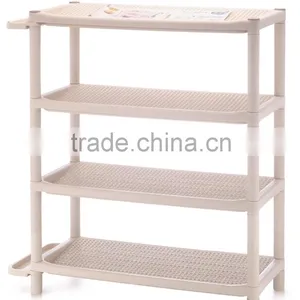 White Foldable Plastic Shoe Display Rack Plastic Shoe Rack thumbnail-1