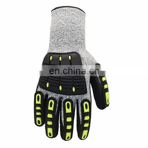 HPPE Sandy Nitrile Coated Oilfield Anti Slip Cut Resistant TPR Impact Protective Mechanic Work Safety Gloves thumbnail-3