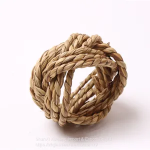 Custom Party Decor Corn Leaves Napkin Buckle Hand Woven Napkin Ring thumbnail-2