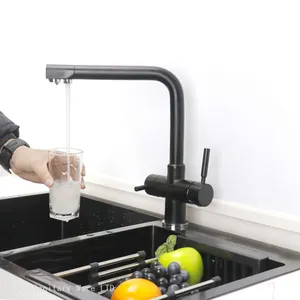 High Quality Competitive Factory 4 Way Kitchen Filter Faucet Mixer Filtered Taps Matt Black thumbnail-1