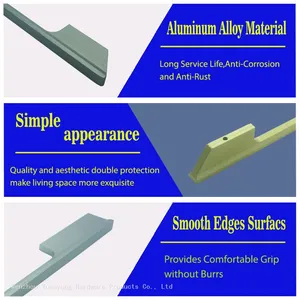 Wholesale Furniture Fittings Aluminium Long Gold Handle Wardrobe Handle thumbnail-5