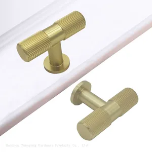 Knurled Round Aluminum Cabinet Knobs New Arrival T Bar Pull Knob thumbnail-3