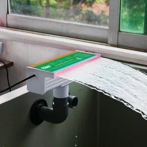 Best Selling Acrylic Garden Wall Sheer Descent Indoor and Outdoor Water Fountain Water Curtain Pool Waterfall With Led Light thumbnail-5