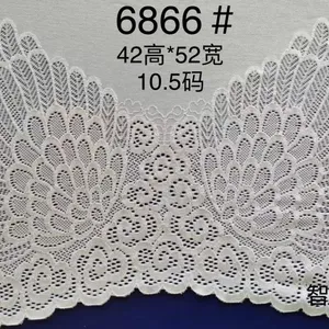 Hot Selling Lace Accessories 16-50cm Wide Floral Stretchy Lace Elastic Trim Fabric for Garment & DIY Craft Supply thumbnail-2