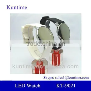 Mirror Face Led Watch for Young Women With Silicone Band, Roll Ball Led Lights,alloy Watch Case thumbnail-1