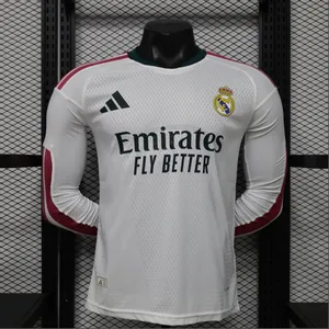 New 26-27 Real Madrid Home Long Sleeve Player Version Jersey High-Quality La Liga Short Sleeve Breathable Men's Sports Soccer Jersey thumbnail-1
