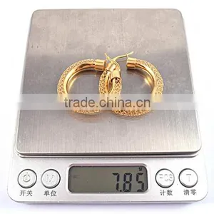 Hollow Gold Jewelry New Arrival 2015 Women Big Hoop Earrings Stainless Steel thumbnail-5