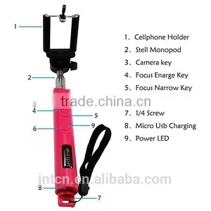 Rechargeable Focus Bluetooth Selfie Stick,wireless Bluetooth Monopod QC13 thumbnail-2