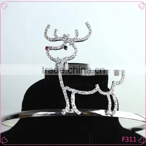 2015 Newest Cute Animal Crystal Pageant Crown Beautiful Hair Accessory Bridal Tiara thumbnail-1