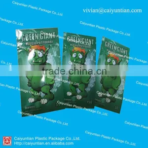 2013 Hot Sale Green Giant Smoking Spice /incense Packaging Bag thumbnail-1