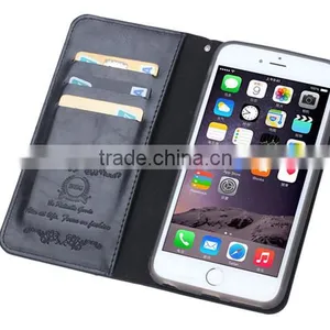 Manufacturer Wholesale PU Leather Cell Phone Case for IPhone 6/6s,protective Card Holder Case With Shrapnel thumbnail-1