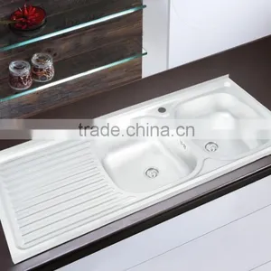 1200*500mm XAL12050 Double Bowl Stainless Steel Sink Satin Mat or Polish Finish for South America thumbnail-1